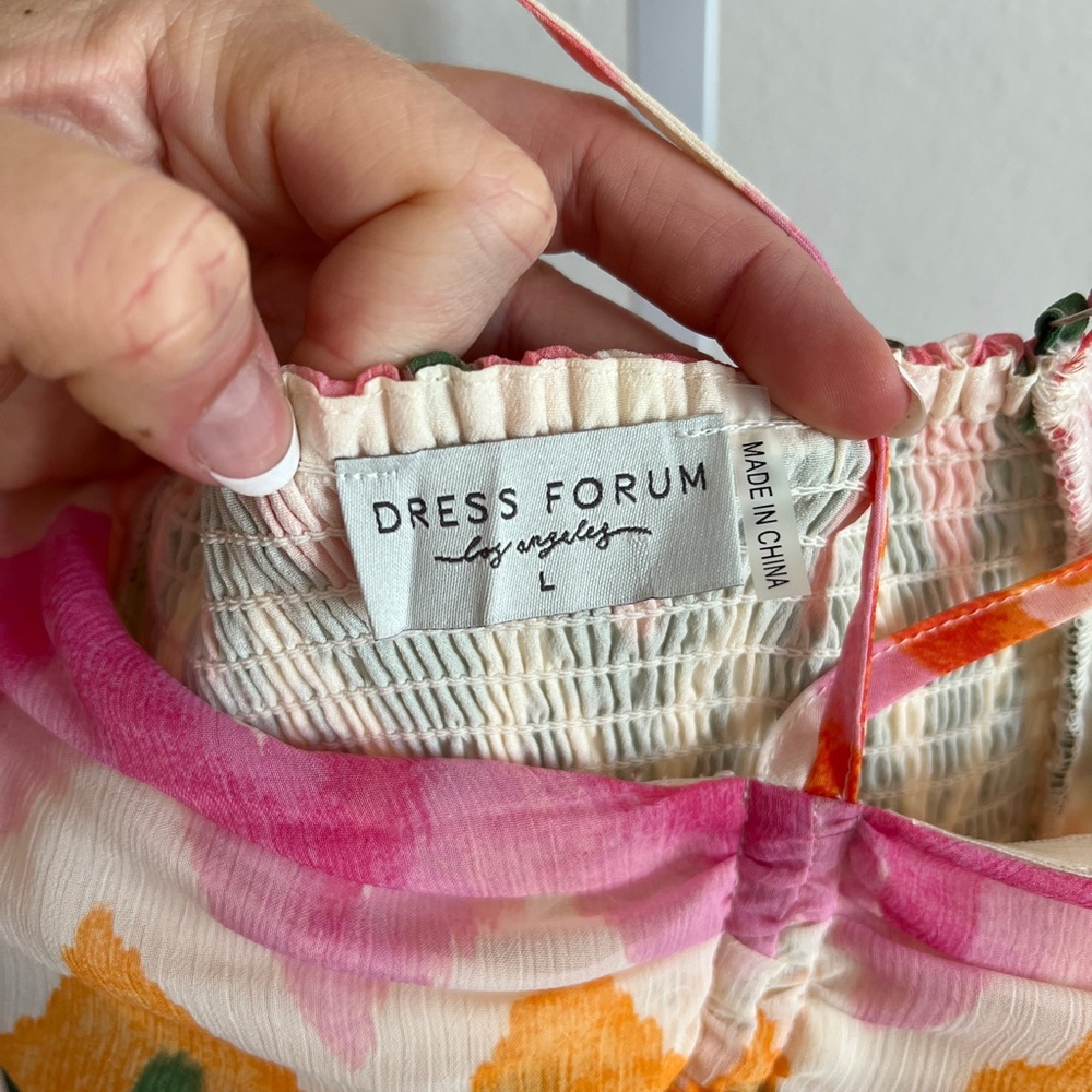 Dress Forum Pink and Orange Halter Maxi Sundress - Picture 5 of 9
